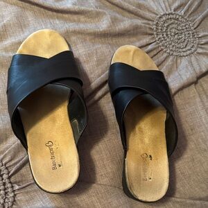 BareTraps Women's Sandals in Black and Tan